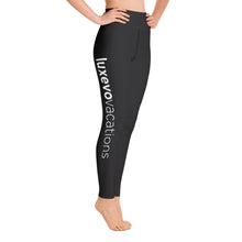 Load image into Gallery viewer, Black Luxevo Vacations Yoga Leggings